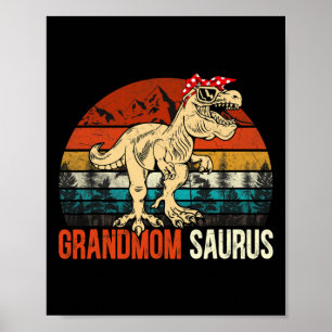 Affiche Grandmomsaurus T Rex Dinosaure Grand-mère Saurus M