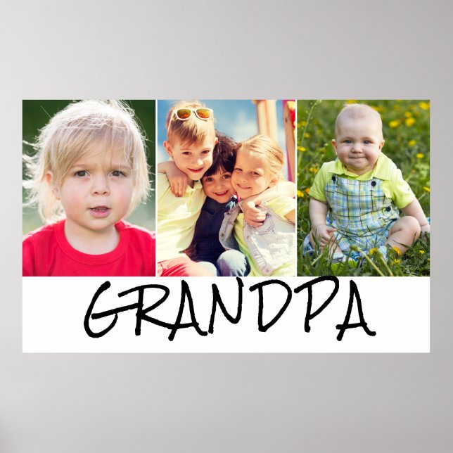 Affiche Grandpa 3 Photo Collage Typographie (Devant)