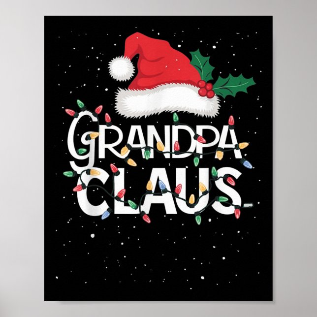 Affiche Grandpa Claus Christmas Lights Pajama Family Match (Devant)