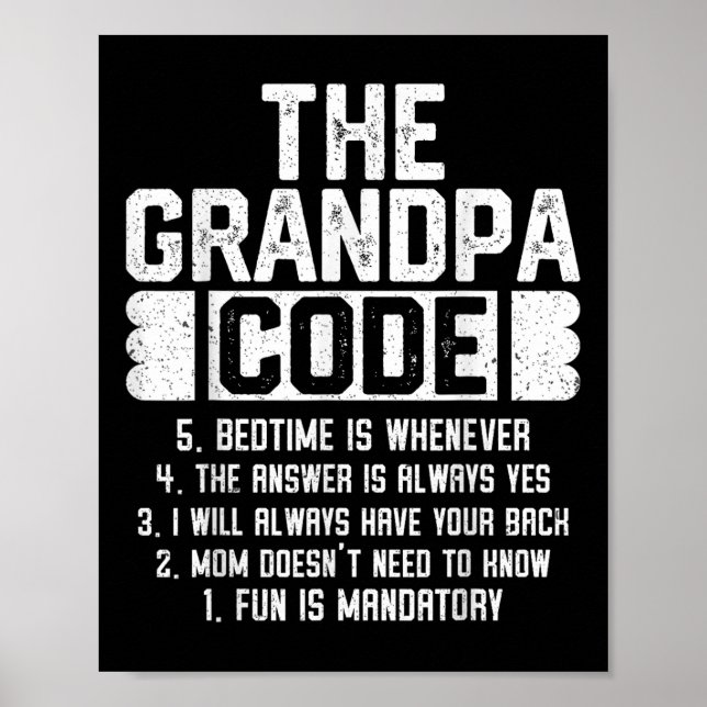 Affiche Grandpa Code Cool grand-père Fête des pères de pla (Devant)