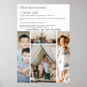 Affiche Grandpa Définition Personnalisée 4 photo collage