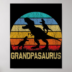 Affiche Grandpa Dinosaur T Rex Grandpasaurus 2 enfants