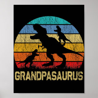 Affiche Grandpa Dinosaur T Rex Grandpasaurus 2 enfants