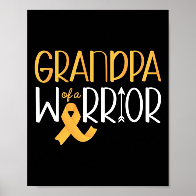 Affiche Grandpa Of A Warrior I Childhood Cancer Awareness  (Devant)
