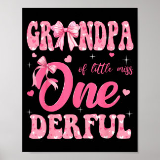 Affiche Grandpa of Little Miss Onederful 1st Birthday Girl