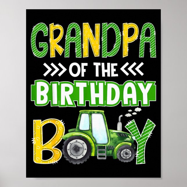 Affiche Grandpa Of The Birthday Boy Tractors Farm Trucks F (Devant)