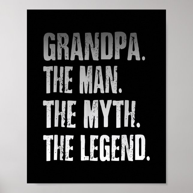 Affiche Grandpa The Man The Myth The Legend Father's Day  (Devant)