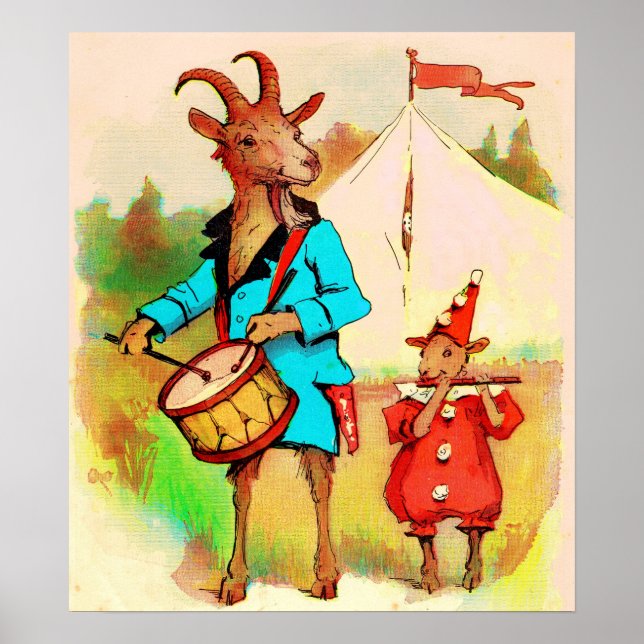 Affiche grands chèvres petits chèvres musiciens (Devant)