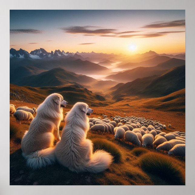 Affiche Grands Pyrénées Début de la journée (Devant)