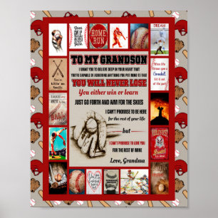 Affiche Grandson Gifts   À Mon Petit-Fils Amour De Grand-M