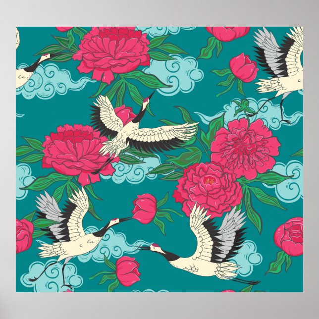 Affiche Granes Peonies : Graphiques floraux Vintages (Devant)