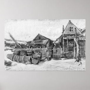 Affiche Grange de séchage de poissons de Vincent van Gogh