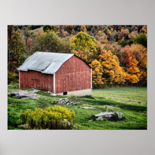 Affiche Grange en automne - PA