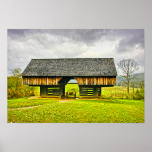 Affiche Grange en porte-à-faux de crique de Cades à