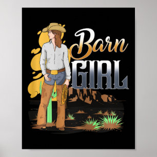 Affiche Grange fille I équestre Pony Horse ventilateur