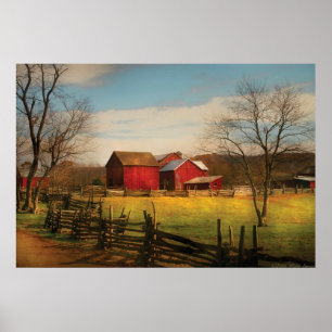 Affiche Grange - Juste en haut du sentier