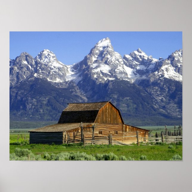 Affiche Grange solitaire à Grand Tetons (Devant)