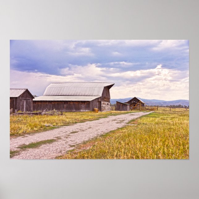 Affiche Granges de Mormon Row, Parc national de Grand Teto (Devant)