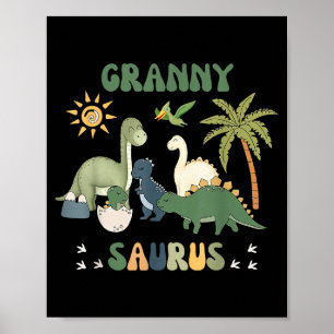 Affiche Grannysaurus T Rex Dinosaure Mémé Saurus Famille M