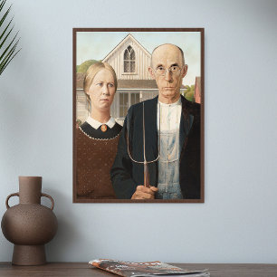 Affiche Grant Wood American Gothic Painting Art Imprimer