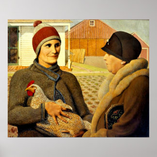 Affiche Grant Wood - Appraisement, peinture fine art