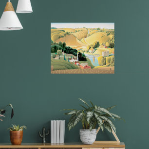 Affiche Grant Wood - Stone City, Iowa
