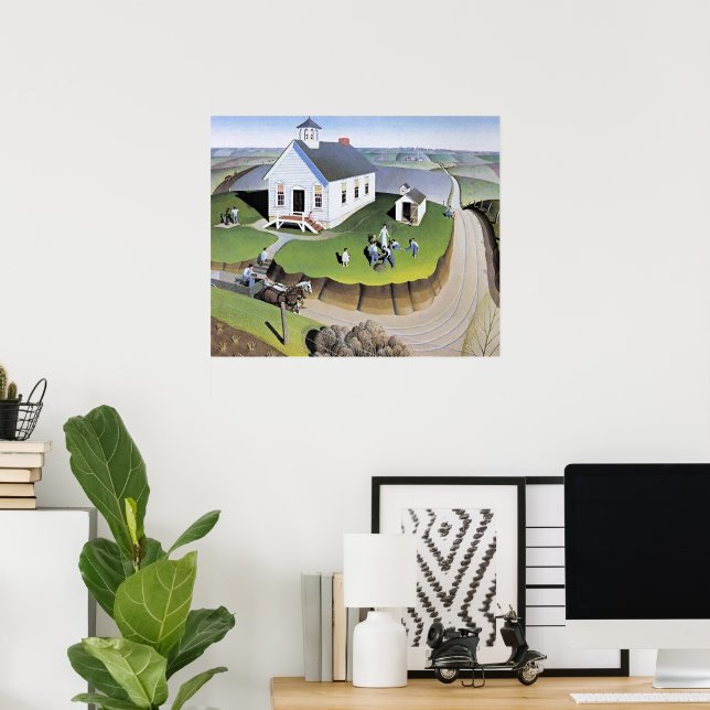 Affiche Grant Wood's Arbor Day artwork (Bureau à domicile)