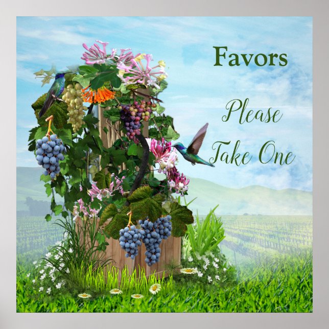 Affiche Grapevines, chèvres et colibris (Devant)