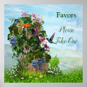 Affiche Grapevines, chèvres et colibris