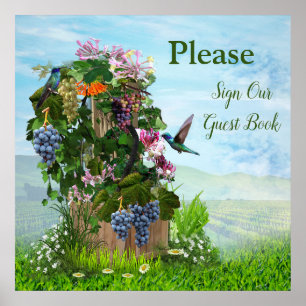 Affiche Grapevines, chèvres et colibris