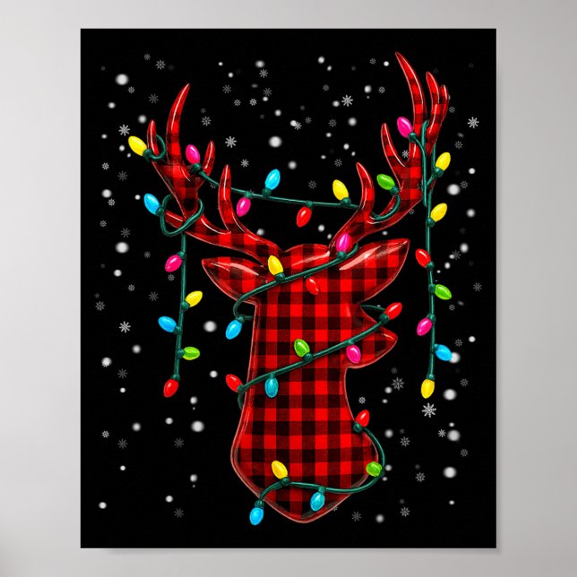 Affiche Graphic Plaid Rudolph Christmas Tree Light Xmas Me (Devant)