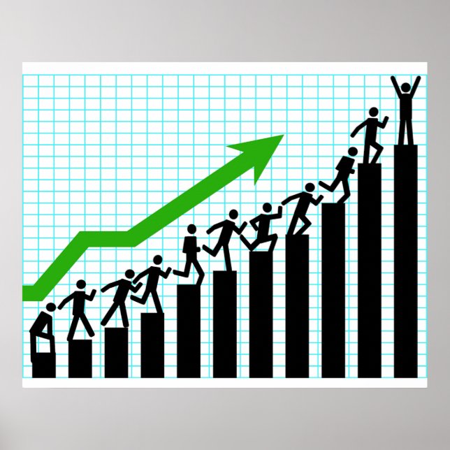 Affiche Graphique à barres de progression de réussite de c (Devant)