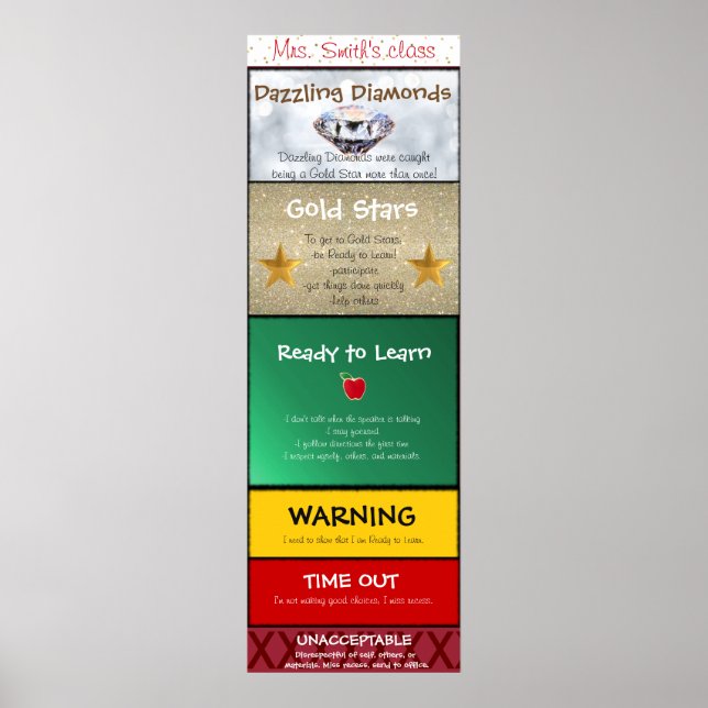 Affiche Graphique à clips en classe (Devant)