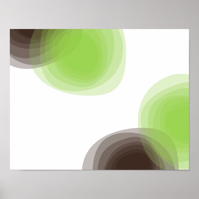 Affiche Graphique abstrait vert, moderne, simple, fleuri (Devant)
