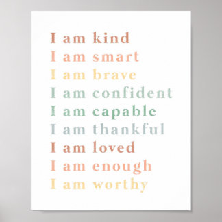 Affiche Graphique Affirmations Illustration de classe Art