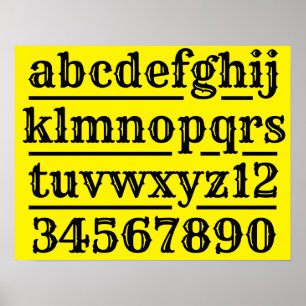 Affiche Graphique Alphabet et chiffres