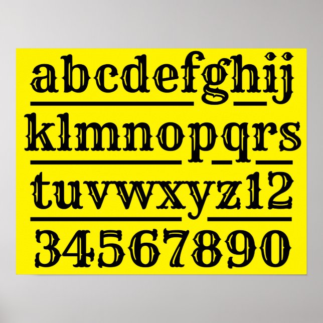 Affiche Graphique Alphabet et chiffres (Devant)