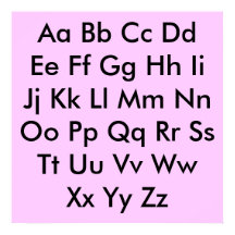Graphique alphabétique rose pâle