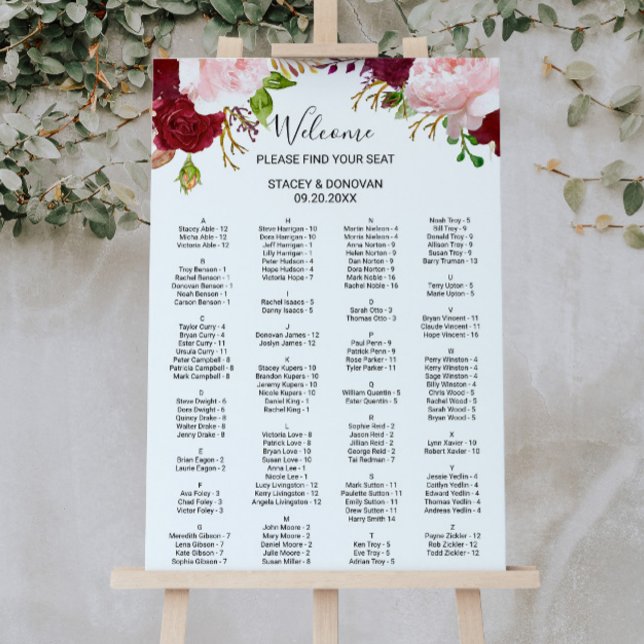 Affiche Graphique alphabétique tropicale et romantique (Créateur téléchargé)