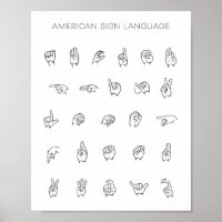 Graphique ASL en langage des signes américain