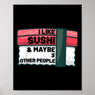 Affiche Graphique cadeau de citation de sushi japonais amu
