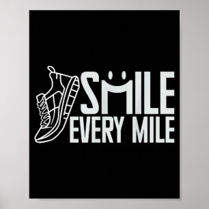 Affiche Graphique cool sourire de coureur de course drôle