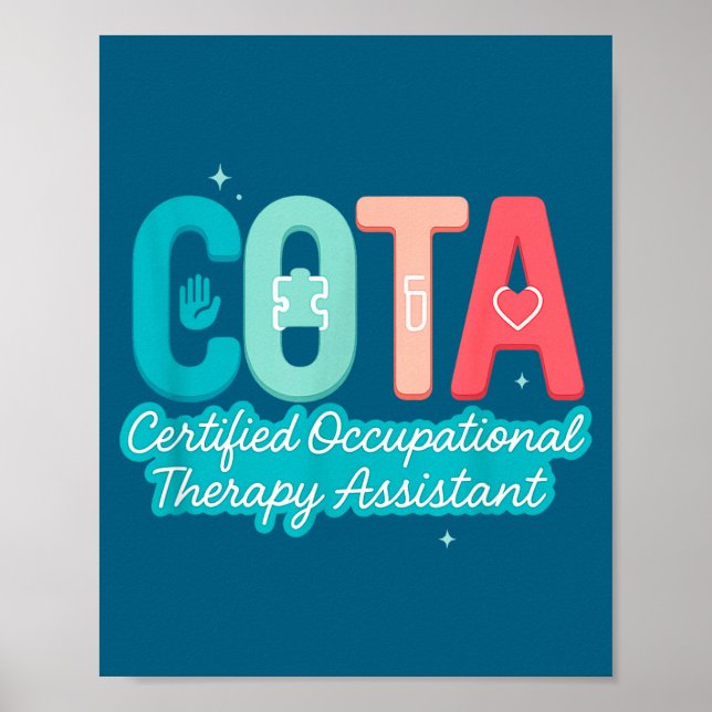Affiche Graphique Cota Ergothérapie Certifiée Pastel (Devant)