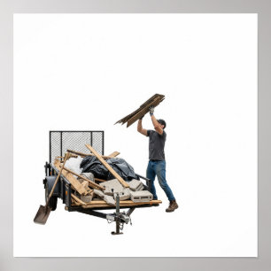 Affiche Graphique d'action de chargement de débris