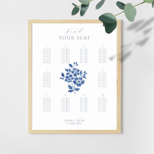 Affiche Graphique d'affichage Mariage élégant à dix tables