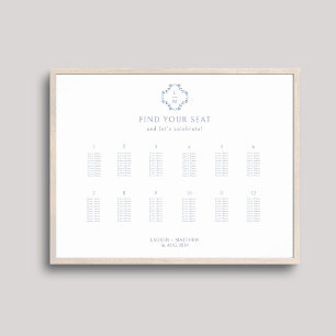 Affiche Graphique d'affichage Mariage élégant de 12 tables