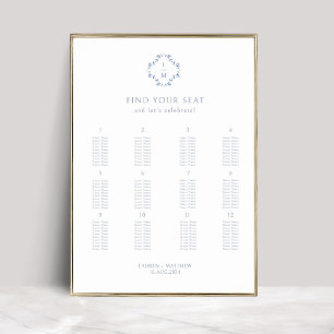 Affiche Graphique d'affichage Mariage élégant de 12 tables