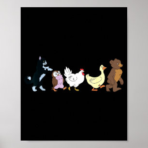 Affiche Graphique d'anniversaire de petit ours drôle Y2k A
