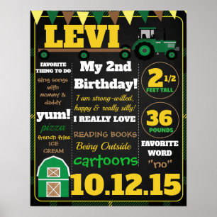 AFFICHE GRAPHIQUE D'ANNIVERSAIRE DU TRACTEUR