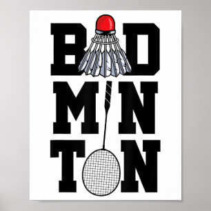 Affiche Graphique de badminton Joueur de badminton Navette